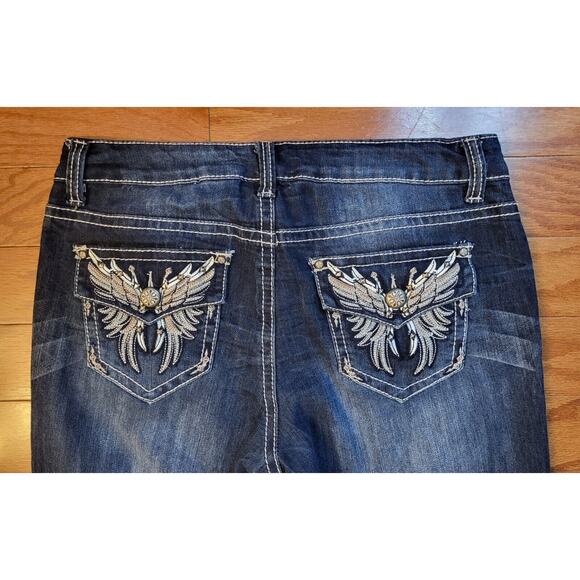 ND Weekend Cropped Jeans Embellished Fleur de Lis Pocket Women's 10 (32x29.5L) - Picture 5 of 14
